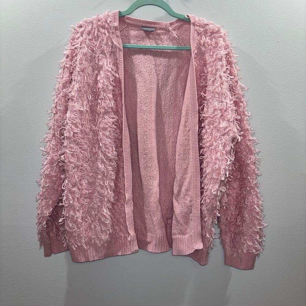 Oliver Bonas Touch Loop Pink Cardigan Valentines Day Teacher Cardigan Size 14